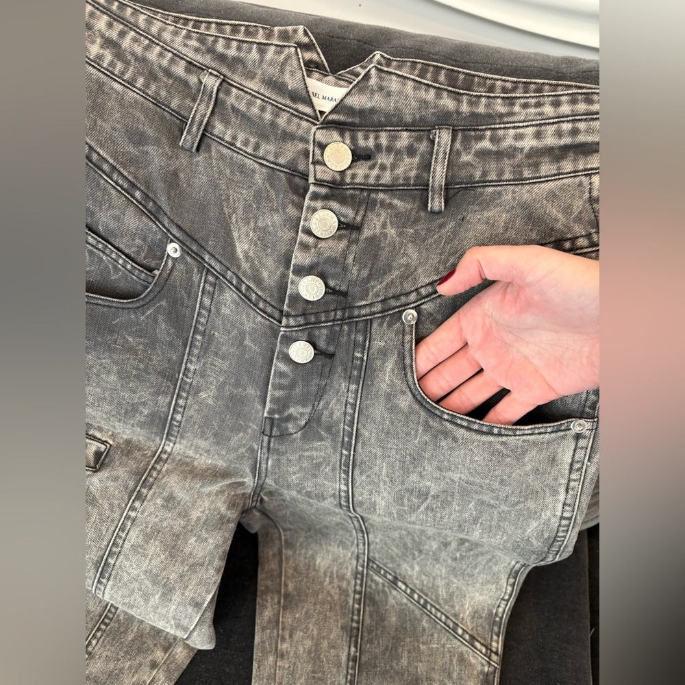 Étoile Isabel Marant Gray Henoya Acid-wash High Rise Slim Jeans US 27 - Picture 7 of 15